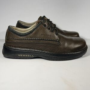 Merrell World Leader Mens 9 Brown Leather Oxford Lace Up Performance Air Cushion